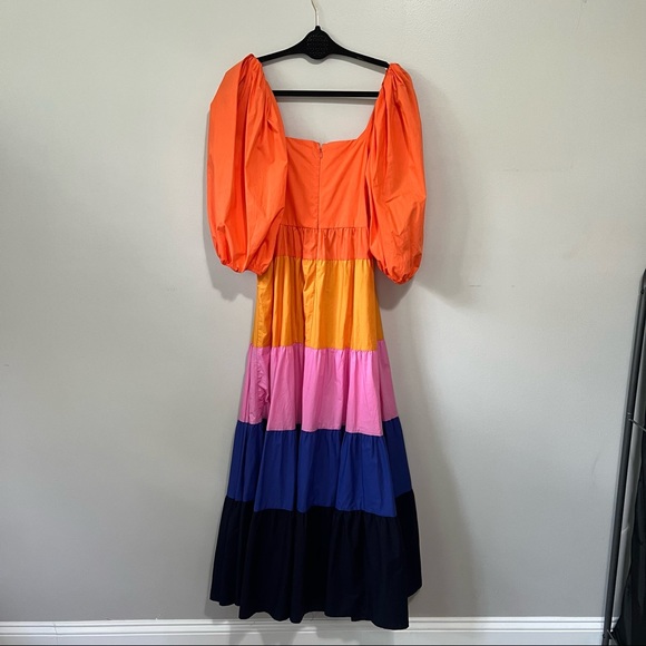 Farm Rio Colorblock Maxi Dress NWT Anthropologie - Picture 5 of 7
